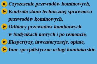 Kominiarz Kalisz - Zakres usług